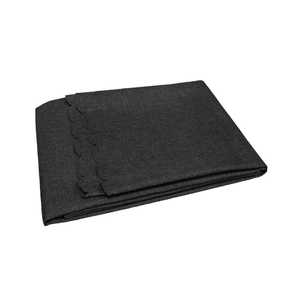 Waylon Damask Tablecloth 135 x 180cm Black - Solid Colour, Easy Care Polyester - SuperSaverAU - view 1