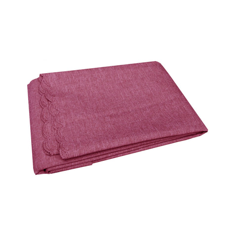 Waylon Damask Tablecloth 135 x 180cm Cherry - Solid Colour, Easy Care Polyester - SuperSaverAU - view 1
