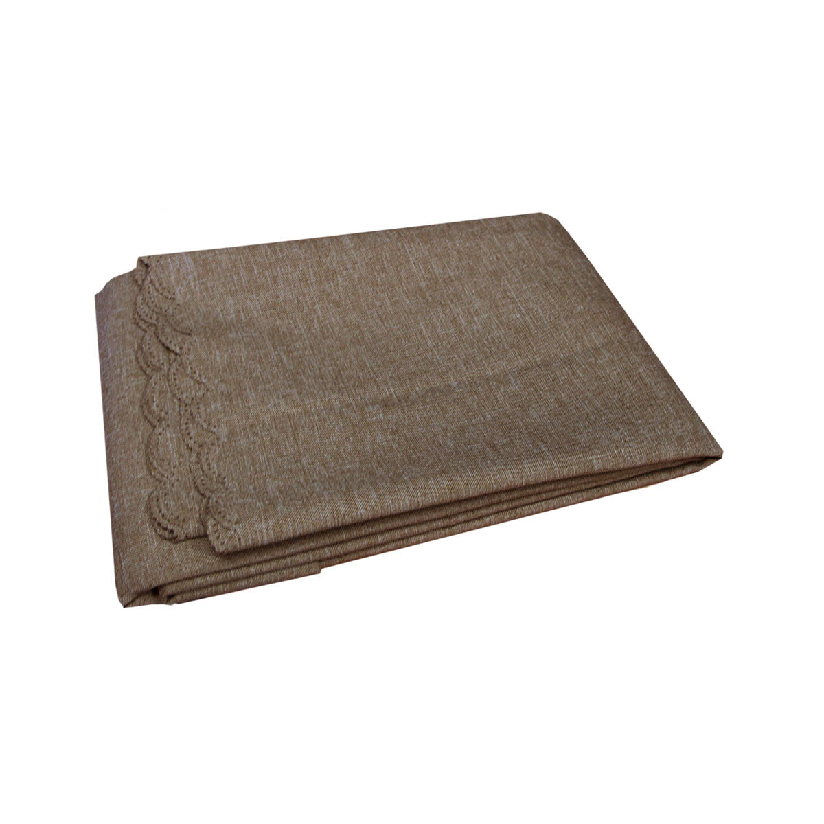 Waylon Damask Tablecloth 135 x 180cm Solid Colour Polyester Dark Chocolate - SuperSaverAU - view 1