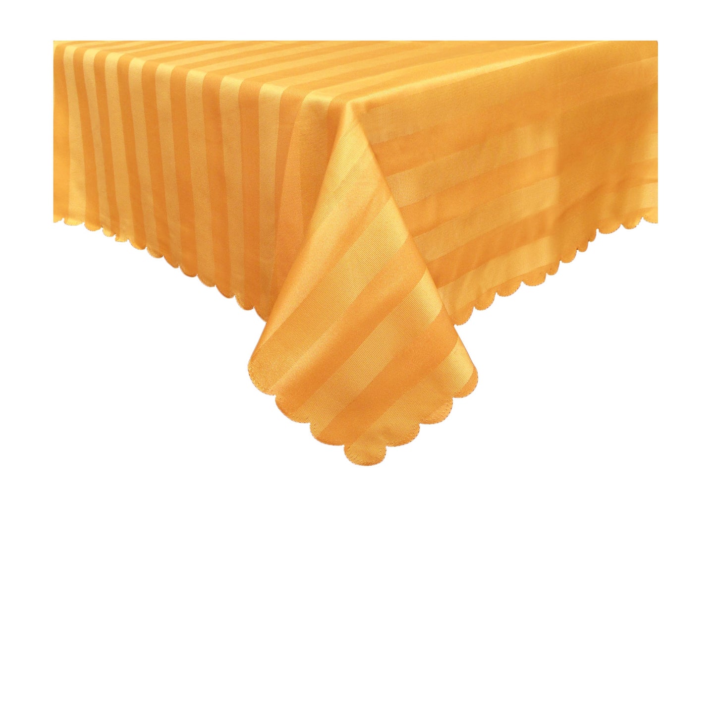 Jacquard Table Cloth Wide Stripes Orange 135 x 180 cm - Stain Resistant