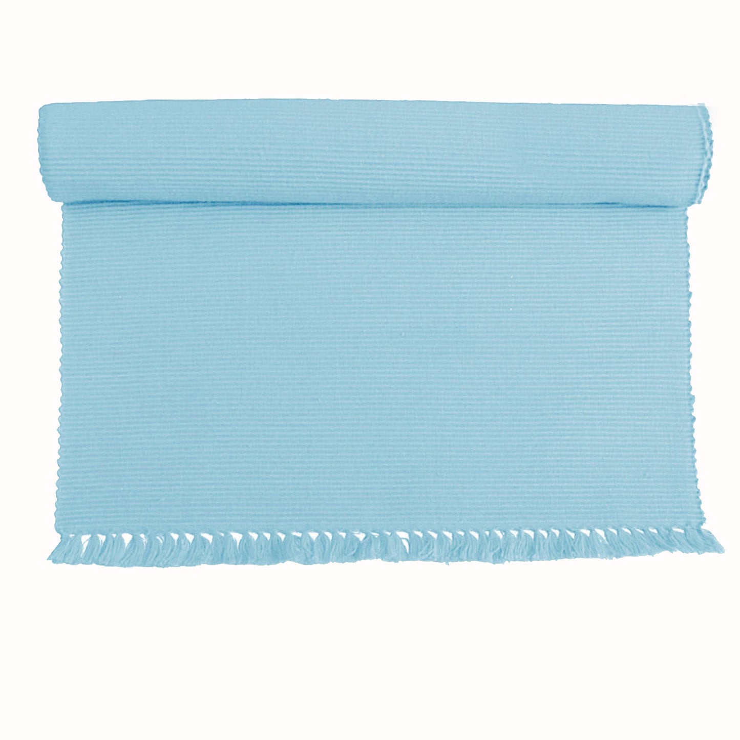 Hoydu Set of 2 Cotton Ribbed Placemats 35cm x 48cm Sky Blue, Machine Washable