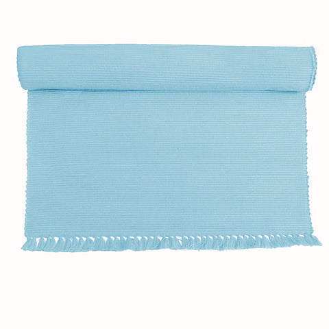 Hoydu Set of 2 Cotton Ribbed Placemats 35cm x 48cm Sky Blue, Machine Washable - SuperSaverAU - view 1