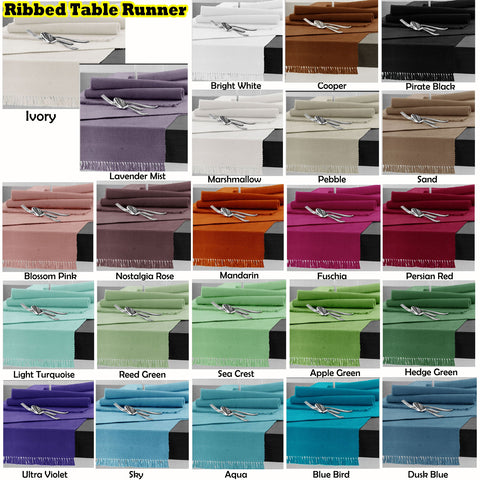 Hoydu Cotton Ribbed Table Runner 45cm x 150cm - Apple Green, Machine Washable - SuperSaverAU - view 1