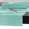 Hoydu Cotton Ribbed Table Runner 45cm x 200cm - Light Turquoise, Machine Washable - SuperSaverAU - view 1