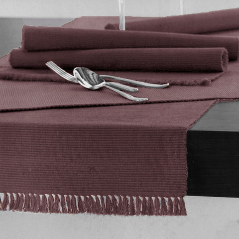 100% Cotton Ribbed Table Runner Nostalgia Rose 45 x 200cm - Machine Washable - SuperSaverAU - view 1