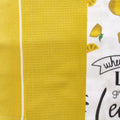 Home Oasis Printed Cotton Rich Tea Towels - Lemon Yellow, 3 Pack