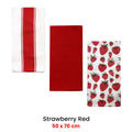 Home Oasis Printed Cotton Rich Tea Towels - Strawberry Red, 3 Pack