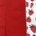 Home Oasis Printed Cotton Rich Tea Towels - Strawberry Red, 3 Pack