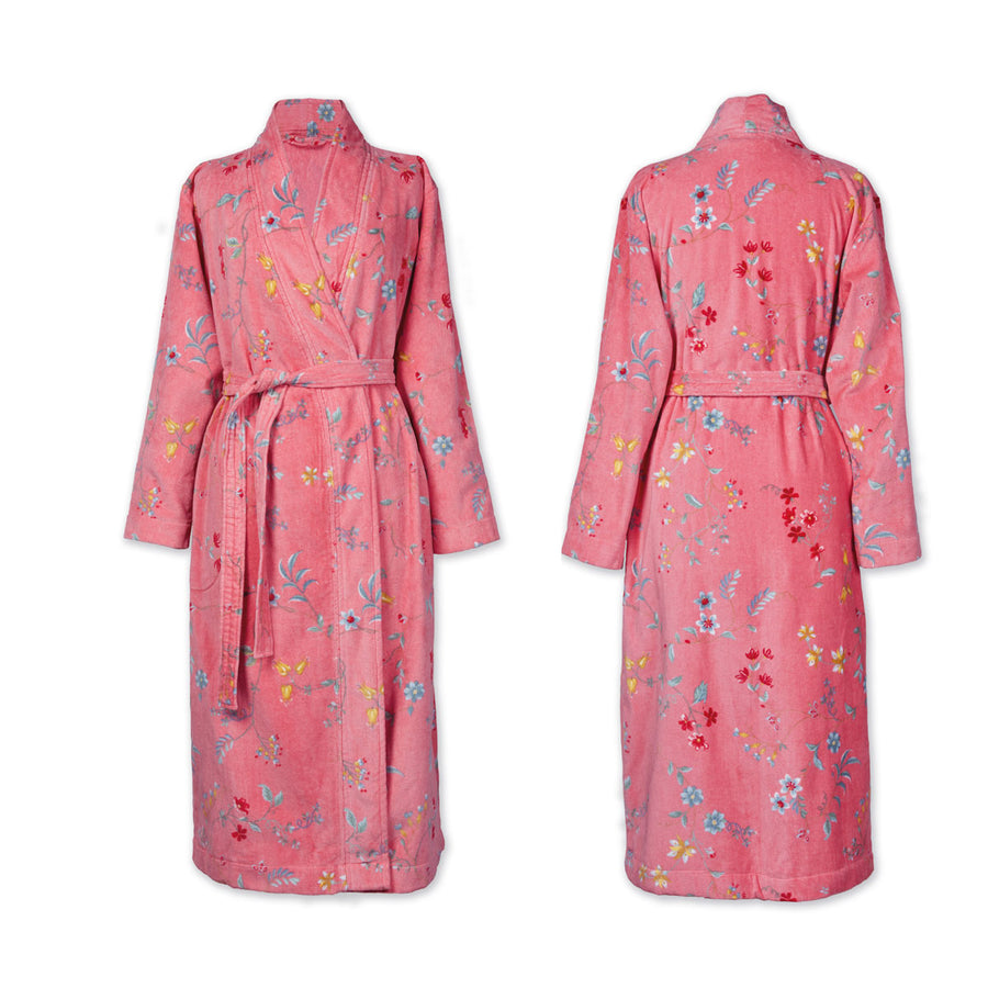 PIP Studio Les Fleurs Cotton Bath Robe Pink - Floral Print, Size XXL - SuperSaverAU - view 1