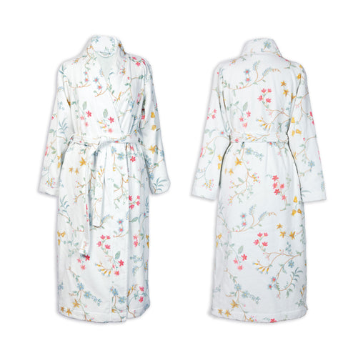 PIP Studio Les Fleurs Cotton Bath Robe White - Floral Print, Size XXL - SuperSaverAU - view 1