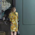 Bedding House Van Gogh Gold Floral Kimono Bath Robe Large/Extra Large - SuperSaverAU - view 1
