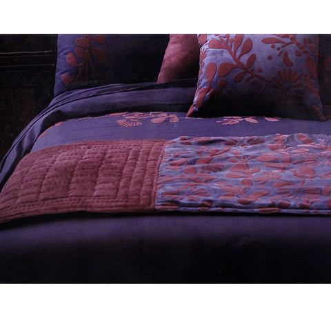 Accessorize Utopia Purple Bed Runner - Flocking Floral Design, 60 x 220 cm - SuperSaverAU - view 1