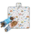 Happy Kids Dream Big Colour Me In Picnic Blanket 125 x 125 cm with Unicorn Print - SuperSaverAU - view 1