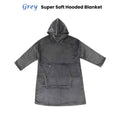 Accessorize Grey Super Soft Hooded Blanket Extra Large - Cuddly & Machine Washable - SuperSaverAU - view 1