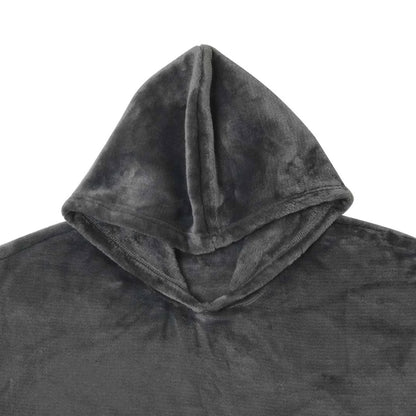 Accessorize Grey Super Soft Hooded Blanket Extra Large - Cuddly & Machine Washable