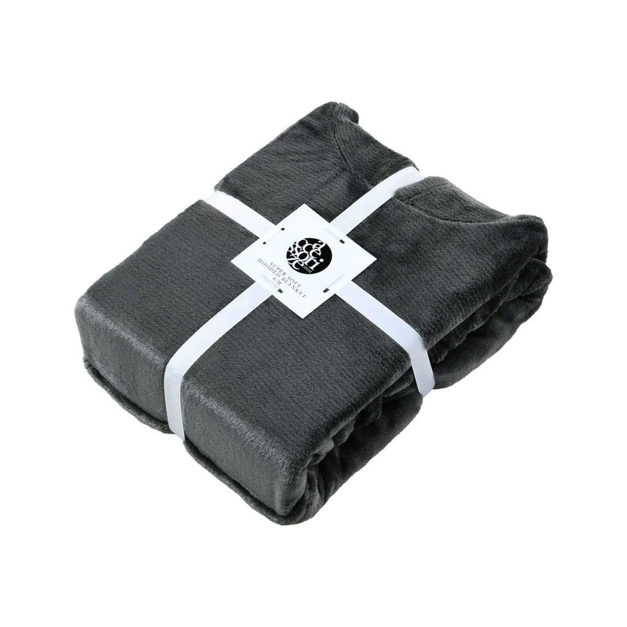 Accessorize Grey Super Soft Hooded Blanket Small/Medium - Cuddly, Machine Washable - SuperSaverAU - view 1