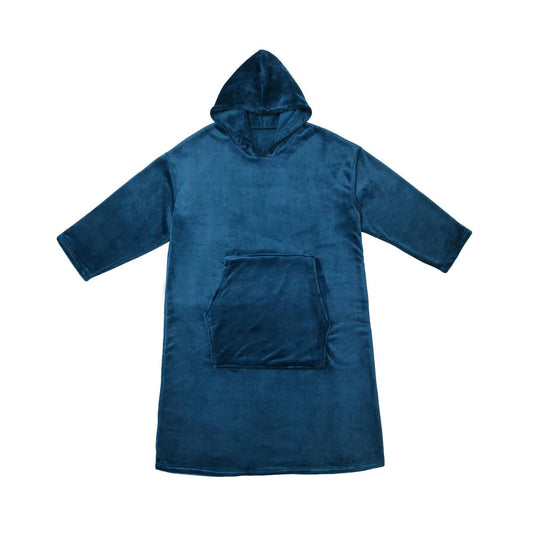 Accessorize Ink Blue Super Soft Hooded Blanket Extra Large with Pocket