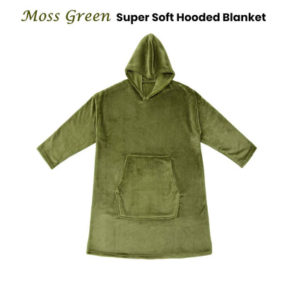 Accessorize Moss Green Super Soft Hooded Blanket Extra Large - Cuddly & Cozy