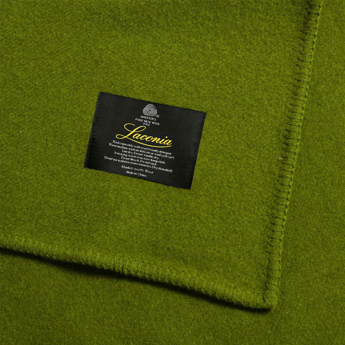 Laconia 400GSM Premium Australian Pure Wool Blanket Moss Green King - SuperSaverAU - view 3