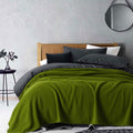 Laconia 400GSM Premium Australian Pure Wool Blanket Moss Green Queen - SuperSaverAU - view 1
