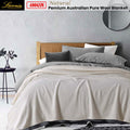Laconia 400GSM Premium Australian Pure Wool Blanket Natural Queen - Hypoallergenic, Machine Washable - SuperSaverAU - view 2