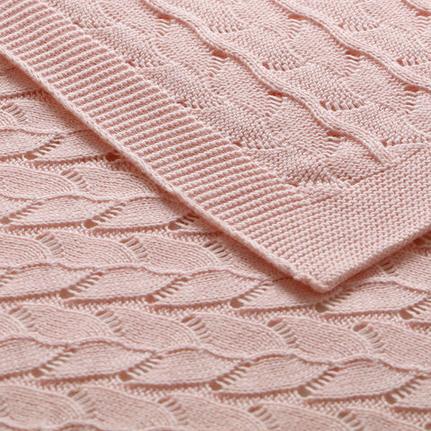 Little Gem Organic Cotton Baby Blanket 75 x 100 cm - Lyla Blush, GOTS Certified - SuperSaverAU - view 1