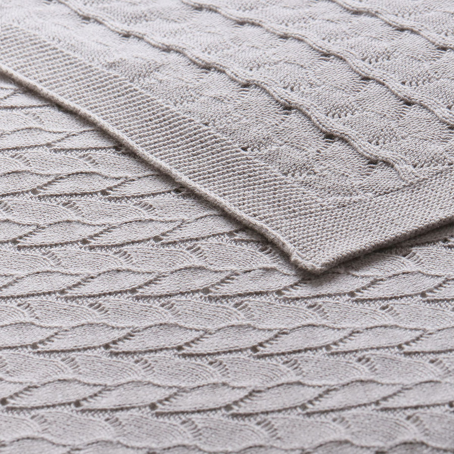 Little Gem Cotton Baby Blanket 75 x 100 cm - GOTS Certified, Organic, Soft Grey - SuperSaverAU - view 1