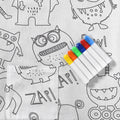 Happy Kids Monster Squad Colour Me In Picnic Blanket 125 x 125 cm with Markers - SuperSaverAU - view 4