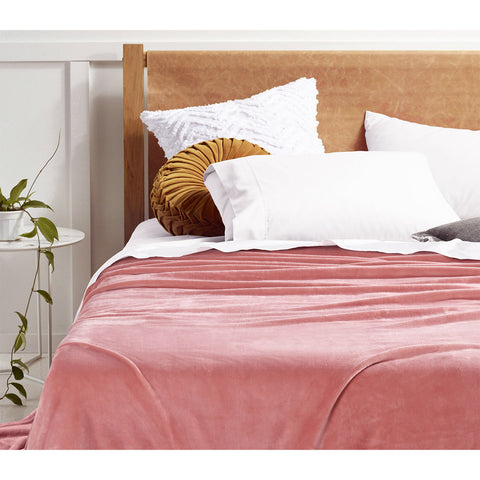 Accessorize Clay Super Soft Blanket 240cm x 260cm, 270 GSM, Solid Colour Design - SuperSaverAU - view 1