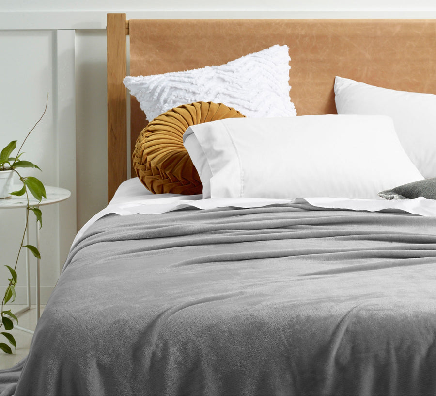 Accessorize Super Soft Blanket Queen/King 240 x 260 cm - Microfiber, Grey - SuperSaverAU - view 1