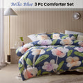 Accessorize Bella Floral Comforter Set with Cotton Cover - Blue, King