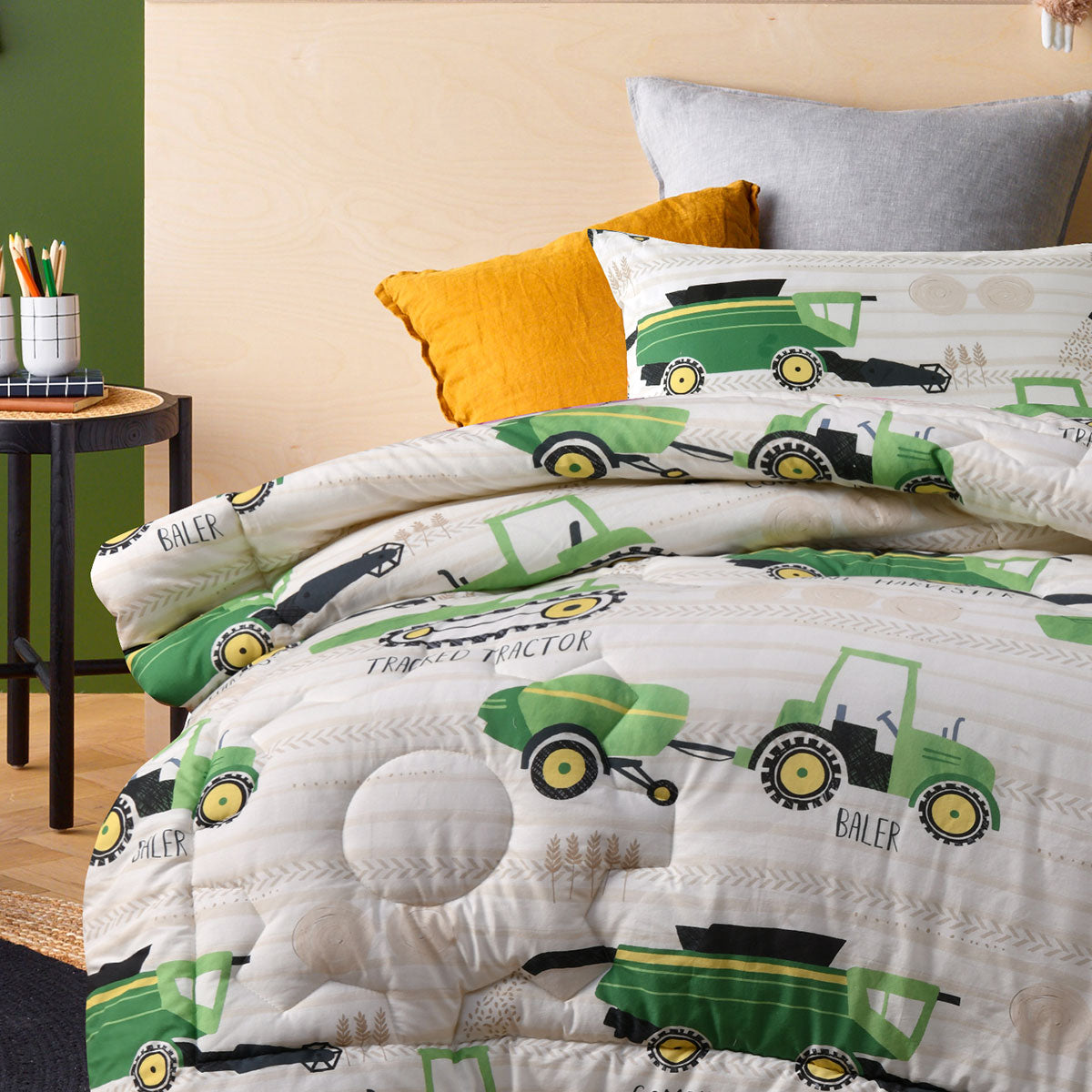 Happy Kids Country Harvest 2 Piece Washed Cotton Comforter Set Single - SuperSaverAU - view 3