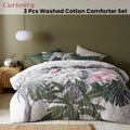 Accessorize Curiosity Washed Cotton Printed 3 Piece Comforter Set Queen - Palm Leaves Design - SuperSaverAU - view 2