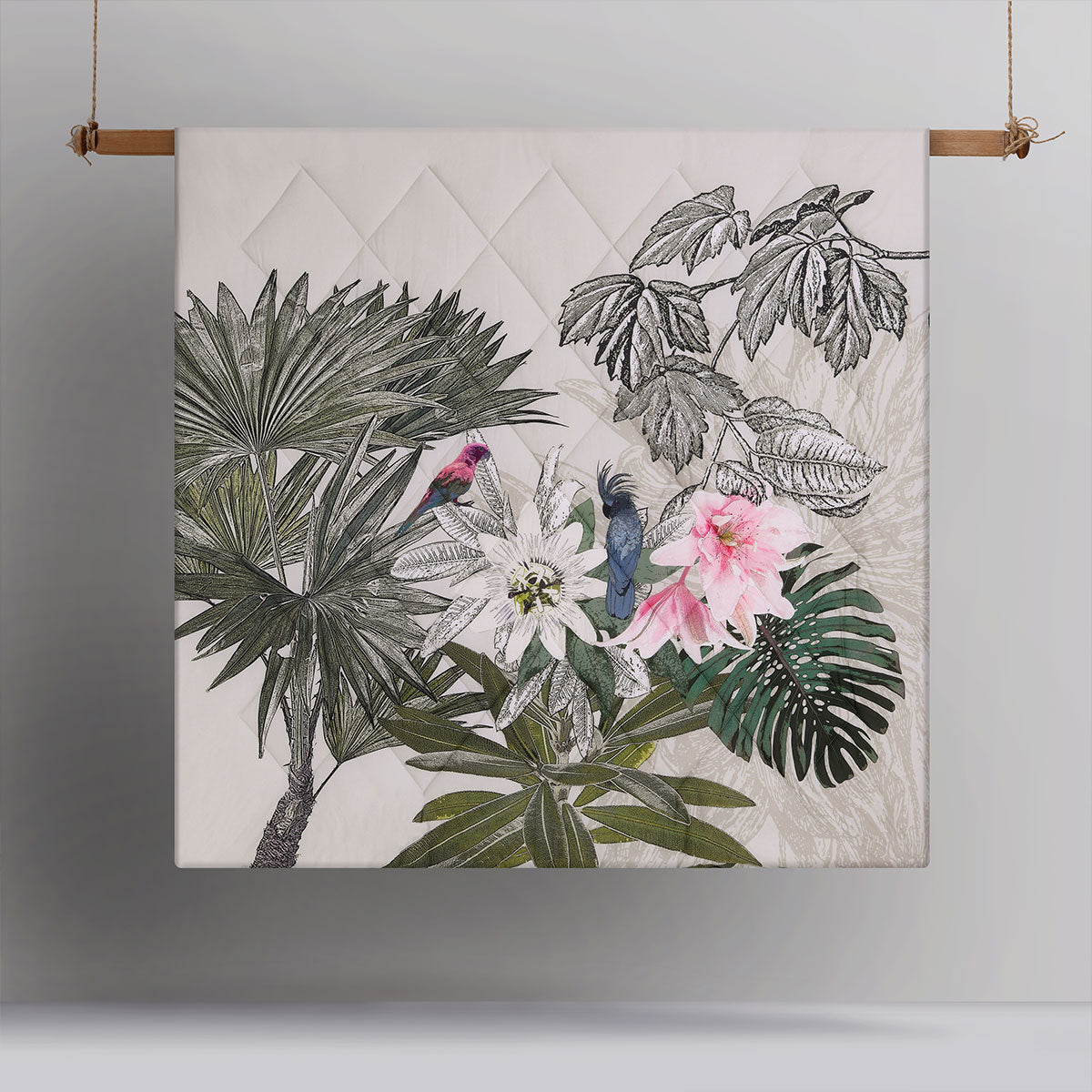 Accessorize Curiosity Washed Cotton Printed 3 Piece Comforter Set Queen - Palm Leaves Design - SuperSaverAU - view 3