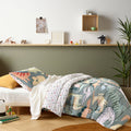 Happy Kids Dino Mania Comforter Set with Cotton Cover - Green, Single