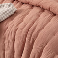 Vintage Design Homewares 3 Piece Cotton Gauze Quilted Comforter Set Clay Queen - SuperSaverAU - view 2