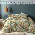 Accessorize Kienze Washed Cotton Floral Printed 3 Piece Comforter Set Queen - SuperSaverAU - view 2