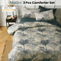 Big Sleep 3 Piece Matteo Comforter Set King - Printed Microfibre, Quilted Design - SuperSaverAU - view 2
