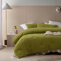 Vintage Design Homewares Cacti Green Comforter Set, King, Chenille Grid Pattern - SuperSaverAU - view 1