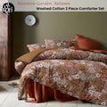 Accessorize 3 Pcs Rainbow Garden Autumn Washed Cotton Comforter Set King - SuperSaverAU - view 1