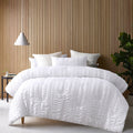 Accessorize Seersucker Polyester Comforter Set - White, King
