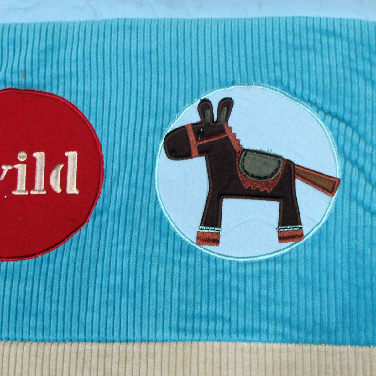 Happy Kids Wild Wild West Blue Embroidered Comforter Single 140 x 210 cm with Cushion - SuperSaverAU - view 3
