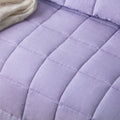 Vintage Design Homewares Lilac French Linen Coverlet Set Queen - Quilted Squares Design - SuperSaverAU - view 2