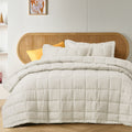 Vintage Design Homewares Natural French Linen Coverlet Set 260x220cm with 2 Pillowcases - SuperSaverAU - view 1