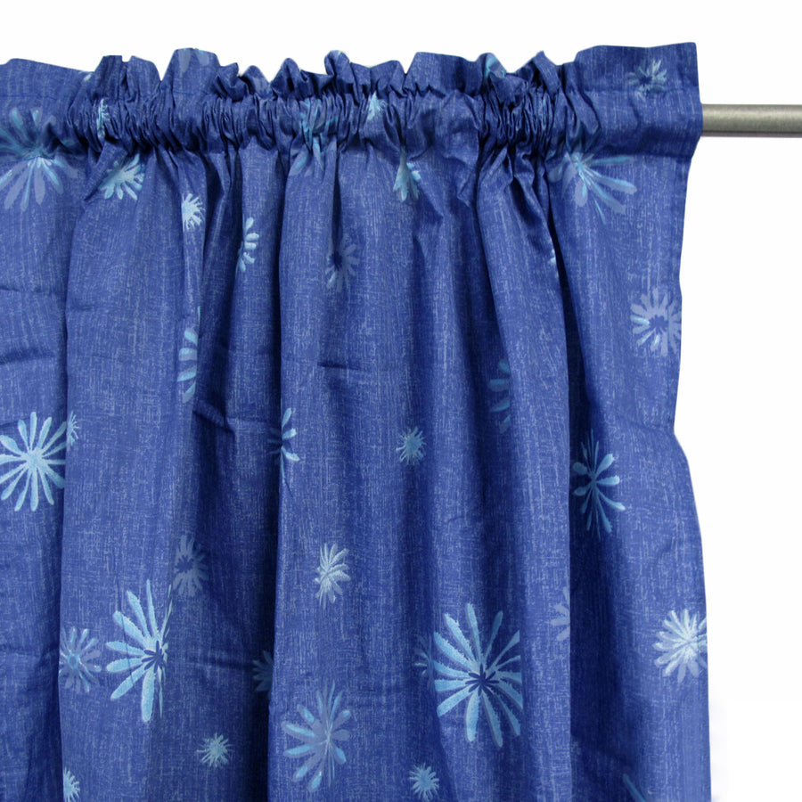 Pacific Daisy Pair of Rod Pocket Curtains, Floral Print, 115 x 213 cm - SuperSaverAU - view 1