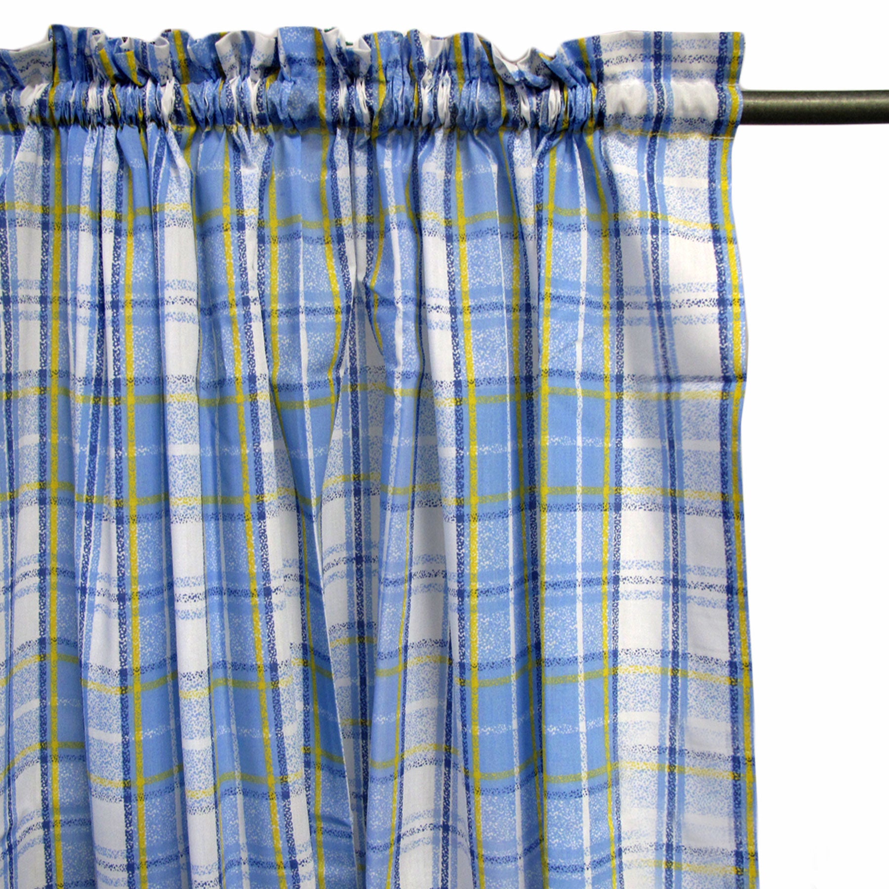 Home Innovations 2 x 115 x 213 cm Polyester Cotton Floral Chequered Curtains - SuperSaverAU - view 1
