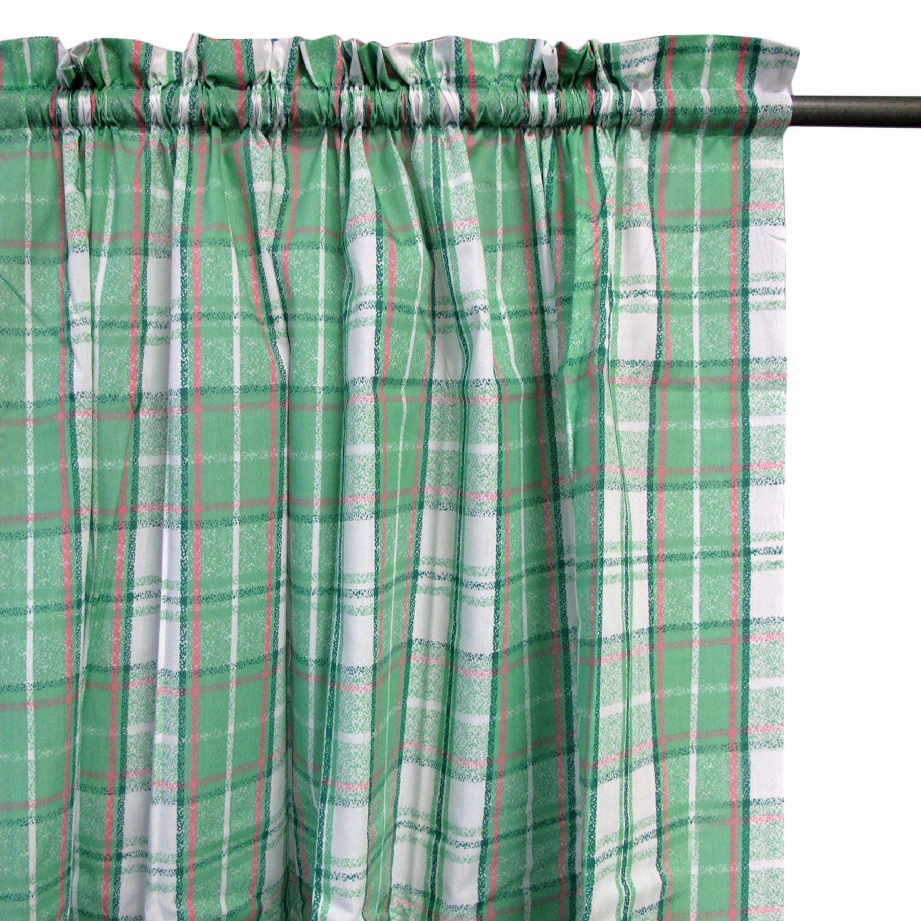 Home Innovations 2 x 115 x 213 cm Polyester Cotton Floral Chequered Curtains - SuperSaverAU - view 1