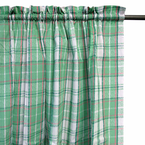 Home Innovations 2 x 115 x 213 cm Polyester Cotton Floral Chequered Curtains - SuperSaverAU - view 1