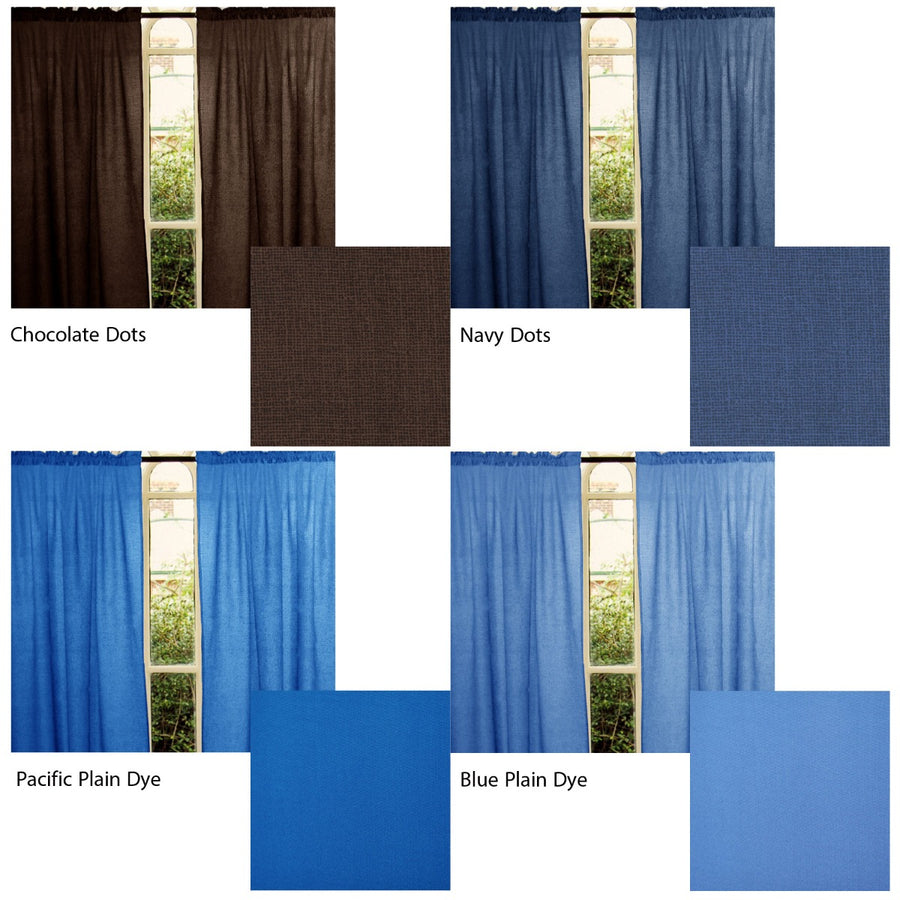 Chocolate Dots Polyester Cotton Rod Pocket Unlined Curtains 110 x 213 cm - 2 Pack - SuperSaverAU - view 1