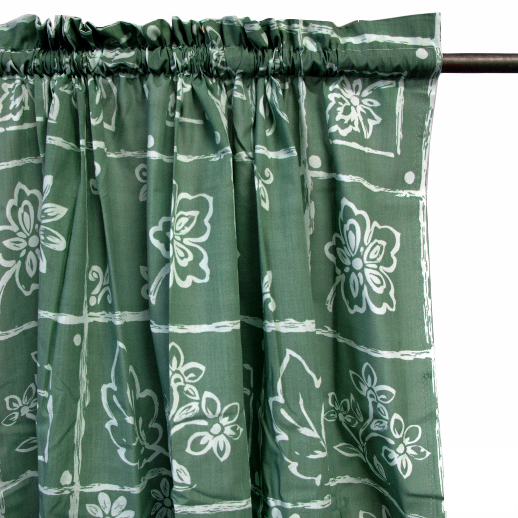 Home Innovations 2 x 115 x 213 cm Polyester Cotton Rod Pocket Floral Curtains - SuperSaverAU - view 1